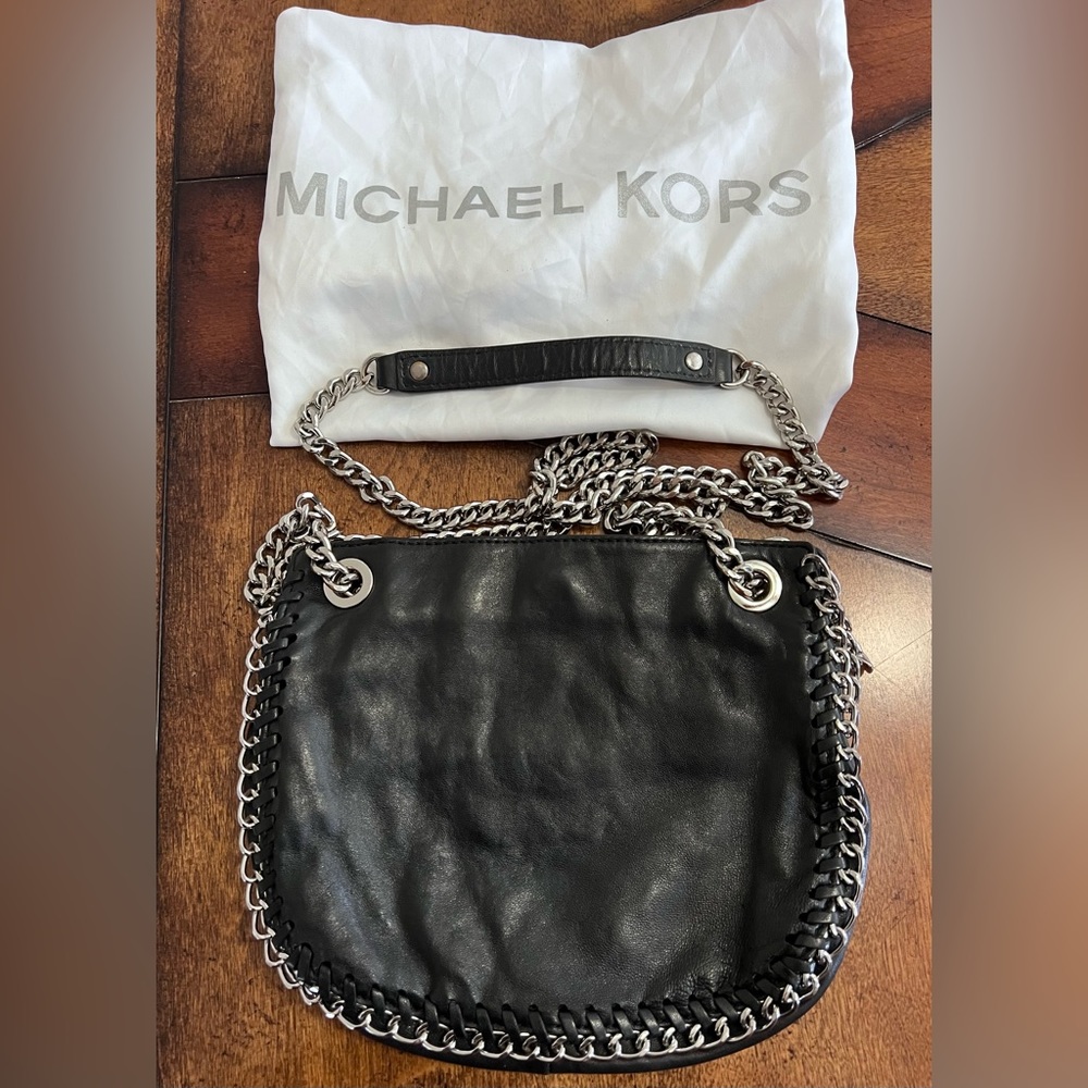 Michael Kors Black leather small cross body purse